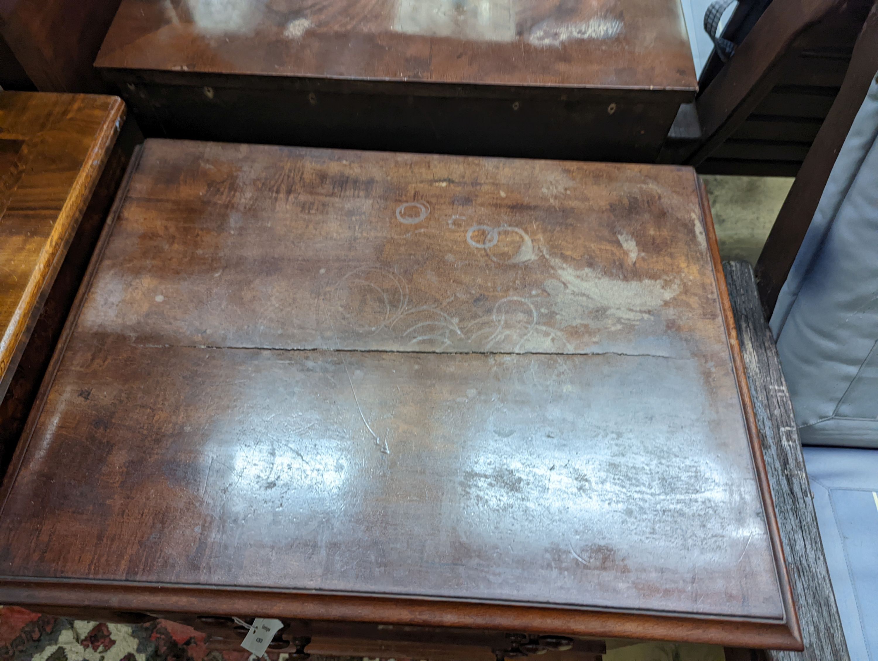 A small 19th century mahogany four drawer chest converted from a commode, width 59cm, depth 44cm, height 72cm